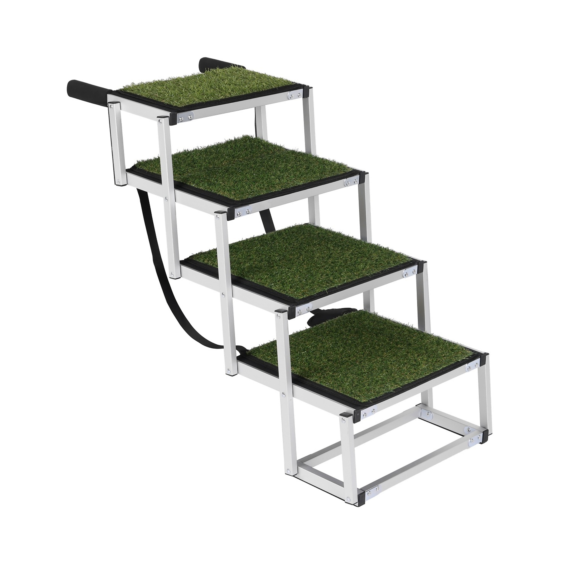 Foldable 4-Step Pet Stairs for Cars, 250 lbs Load Capacity with Storage, Non-Slip Surface & Reinforced Design